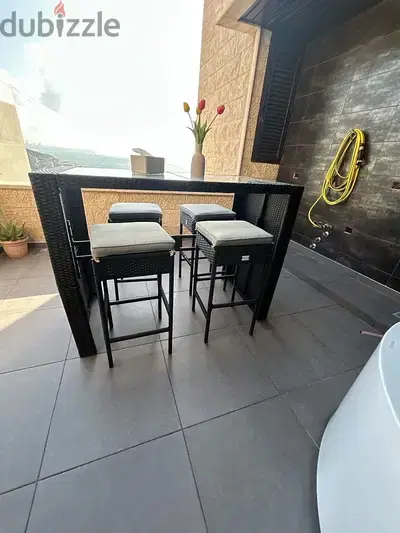 5 Piece Garden Bar Set with cushions