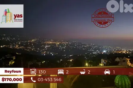 Reyfoun 130m2 | Fully Furnished | Breathtaking View | Calm Area | DA
