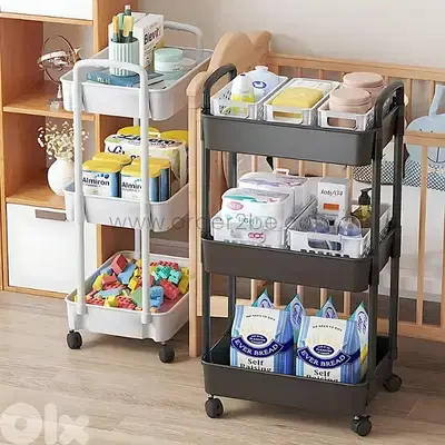 3-Tier Rolling Organizer Rack – Durable Space-Saving Cart for Kitchen