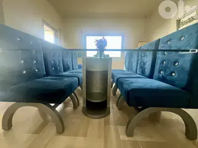 Like New Dining Table custom design unique 10 chairs طاولة طعام جديدة