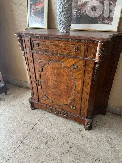 بهو انتيك خشب زان مرصع نحاس وج رخام