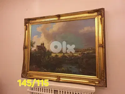 لوحة رسم زيتي ريف فرنسا القديم تحمل معاني دقيقة جدا ومميزة