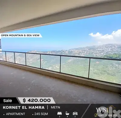245 SQM Apartment for SALE in kornet El Hamra!