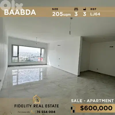 Apartment for sale in Baabda LJ64 شقة للبيع في بعبدا،