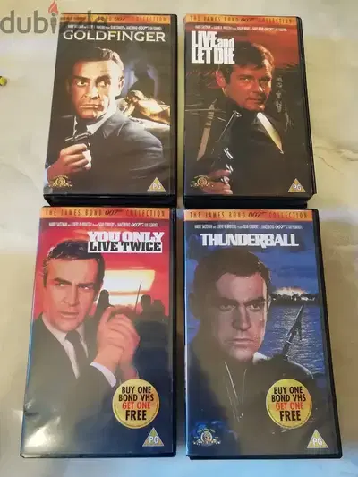 vintage five 007 James bond movies on original VHS