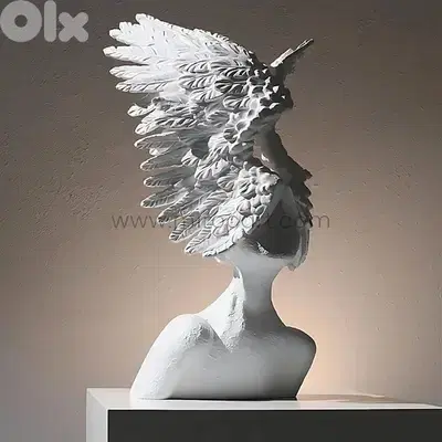 Celestial Winged Angel Sculpture – 55cm Resin Seraphim Decor Statue