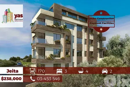 Jeita 170m2 | Payment Facilities | Brand New | Calm Area | BA