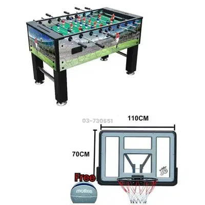 Buy 2 items 350$ mounted basketball hoop+ babyfoot (free basketball)