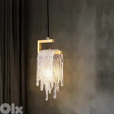 Flowing Waterfall Pendant Light – Liquid Gold Brass & Glass