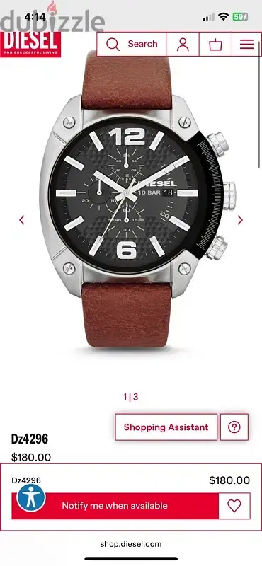 diesel watch dz4296 like new