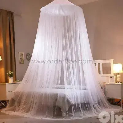White Bed Mosquito Net – Dome-Style Canopy for Double Beds & Cribs
