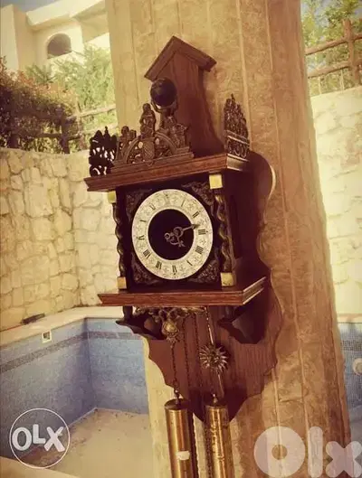 من أجمل ساعة انتيك مميزة برونز وخشب شغل أوروبي شغالة