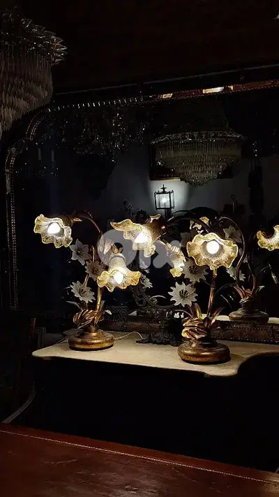 Flower murano table lamps