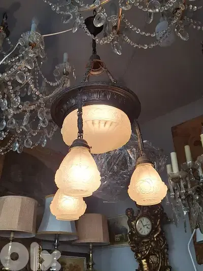 bronze and crystal chandelier