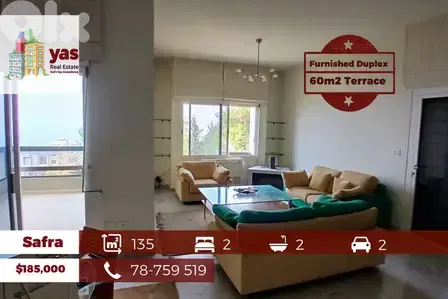 Safra 135m2 | 60m2 Terrace | Furnished Duplex | Calm Area | ABA