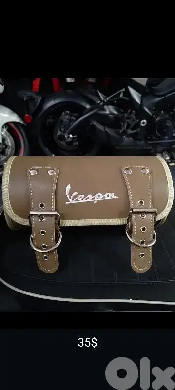 vespa rear leather bag
