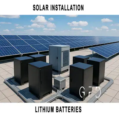 Solar Panel Installation with Safe Lithium Battery Storage Rooms