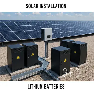 High-Performance Lithium Batteries Installed with Precision Solar Layo