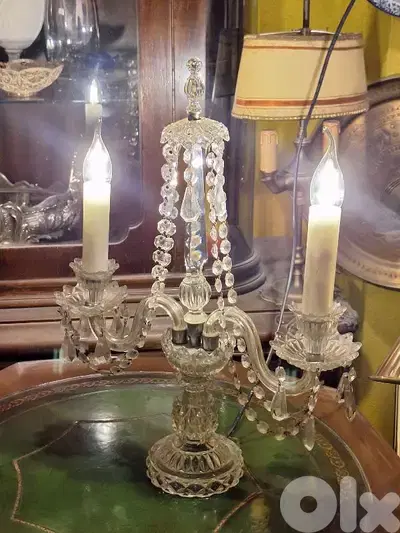czech crystal lamp stamped original