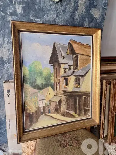 european handpainted tableau