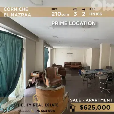 Apartment for sale in Corniche El Mazraa HN166 شقة للبيع