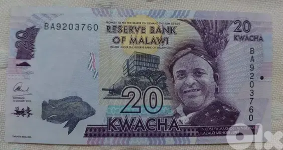 Malawi  Banknote 20 Kwachaعملة ورقية دولة مالاوي ٢٠ كواشا
