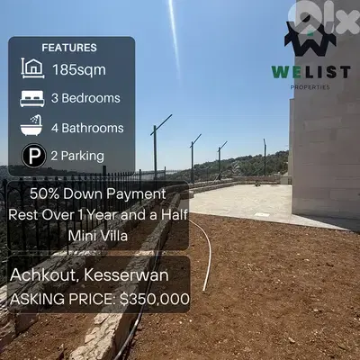 185sqm Mini Villa + 265sqm Garden + Terrace for sale in Achkout