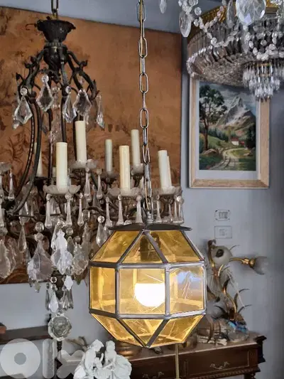 colored glass lantern