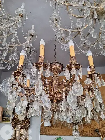 bronze and crystal chandelier