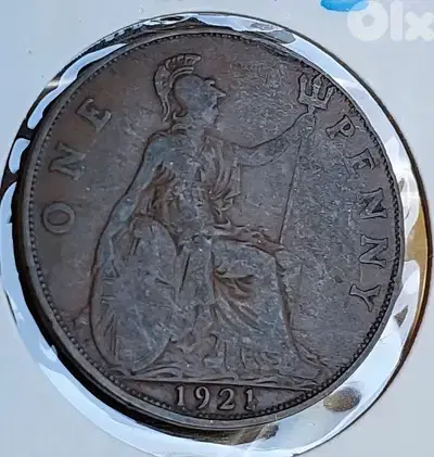 England 1921 KGV large bronze one Penny coin