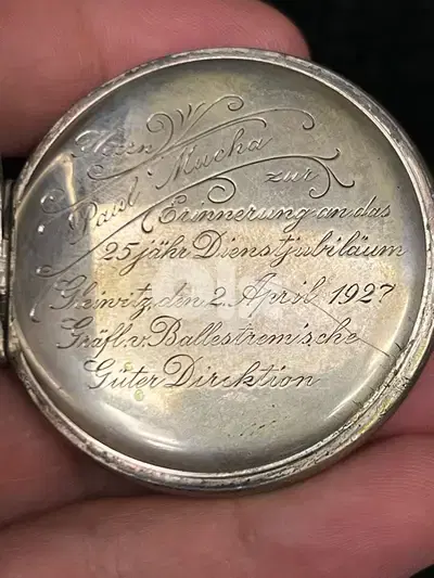 German Memorial Silver Pocket Watch