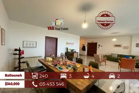 Ballouneh 240m2 | Unique Proeprty | 150m2 Terrace | Luxury | BG |
