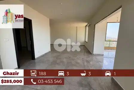 Ghazir 188m2 | New | Sea View | Prime Location | Calm  Area | CL