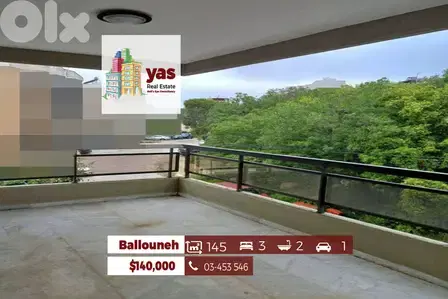 Ballouneh 145m2 | Well Lighted Flat | Greenery View | Calm Street | EL
