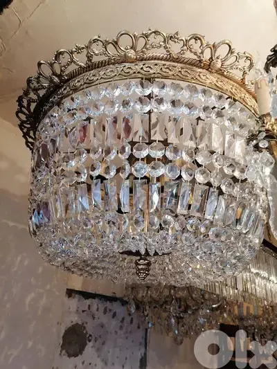 czech crystal and bronze chandelier