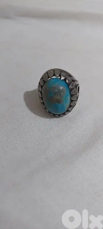 خاتم فضة فيروز نيشابوري وزن١٦  غرام  Ring silver fayrouz 16.4 grams