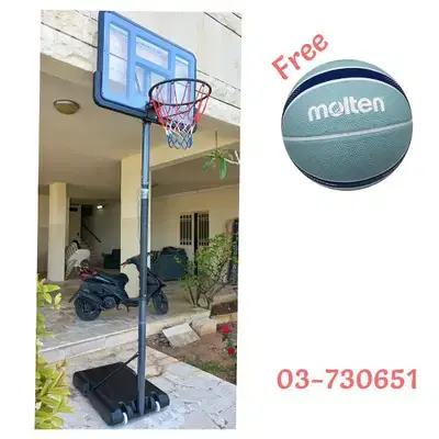 145$ movable basketball hoop+ free basketball (Backboard 110x70cm)