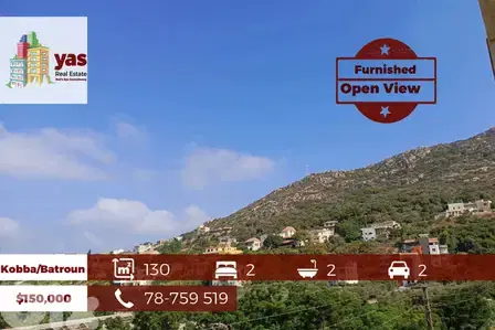 Batroun/Kobba 130m2 | Furnished/Equipped | Calm Area | View | PA