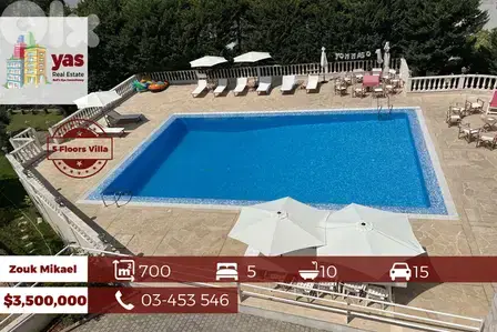 Zouk Mikael 700m2 | 1680m2 Land | 5 Floors Villa | Rent Or Sale | EH