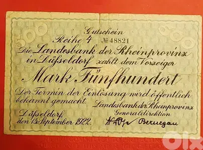 Germany 500 Mark 1922 Dusseldorf