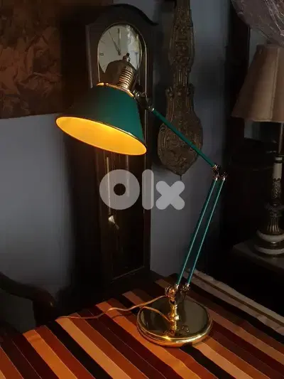 english green brass desk lamp