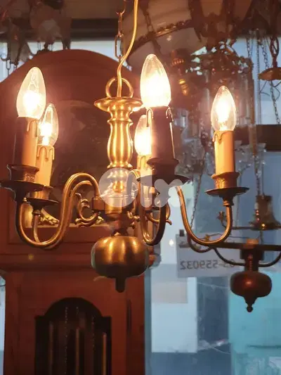 brass 5 lamps chandelier