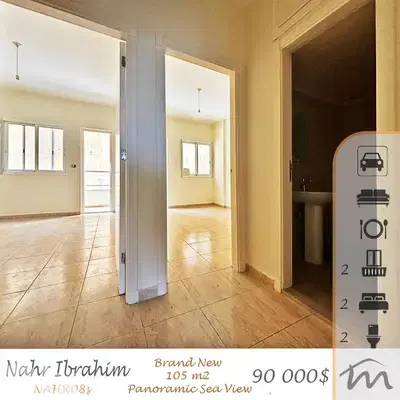 Nahr Ibrahim | Brand New 105m² | 2 Balconies | Panoramic Sea View