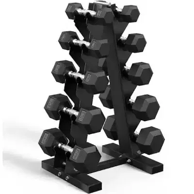dumbells  set with  rack