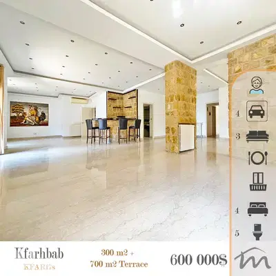 Kfarehbab | One of a Kind |  Signature 300m² + 700m² Terrace & Garden