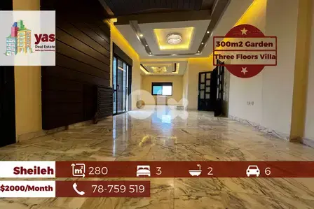 Sheileh 280m2 | Three Floors Villa | Furnished | Rent | Sea View | KS
