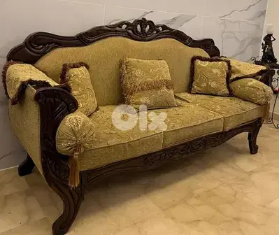 طقم صالون ستيل حفر  ٦ قطع خشب زين