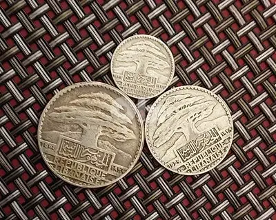 Lebanon 1929 silver 17g set (10, 25 & 50 Ghirsh)