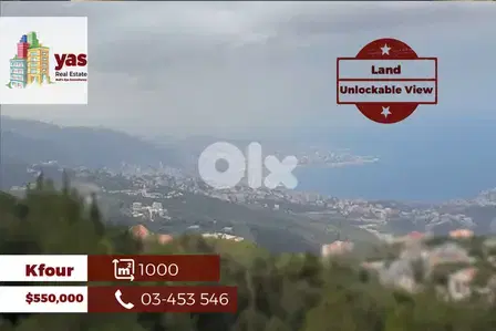 Kfour 1000m2 | Land | Unlockable Sea View | Coeff 30/75 | WA