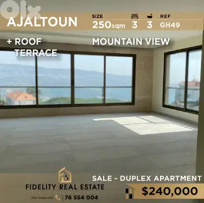 Apartment Duplex for sale in Ajaltoun GH49 دوبلكس للبيع في عجلتون
